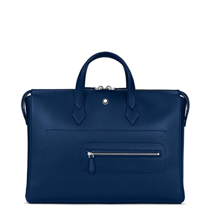 Montblanc borsa portadocumenti Meisterstuck Selection Soft 130054 - Gioielleria Casavola di Noci - idee regalo per uomo ufficio - pelle colore blu