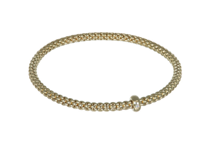 Fope bracciale Solo oro giallo con diamante BR710 - Gioielleria Casavola di Noci - gioiello flessibile - idee regalo compleanno migliore amica