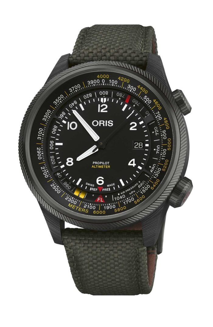 Oris ProPilot Altimeter 01 793 7775 8764-Set - Gioielleria Casavola di Noci - orologio automatico svizzero con altimetro meccanico - cassa in fibra di carbonio e titanio