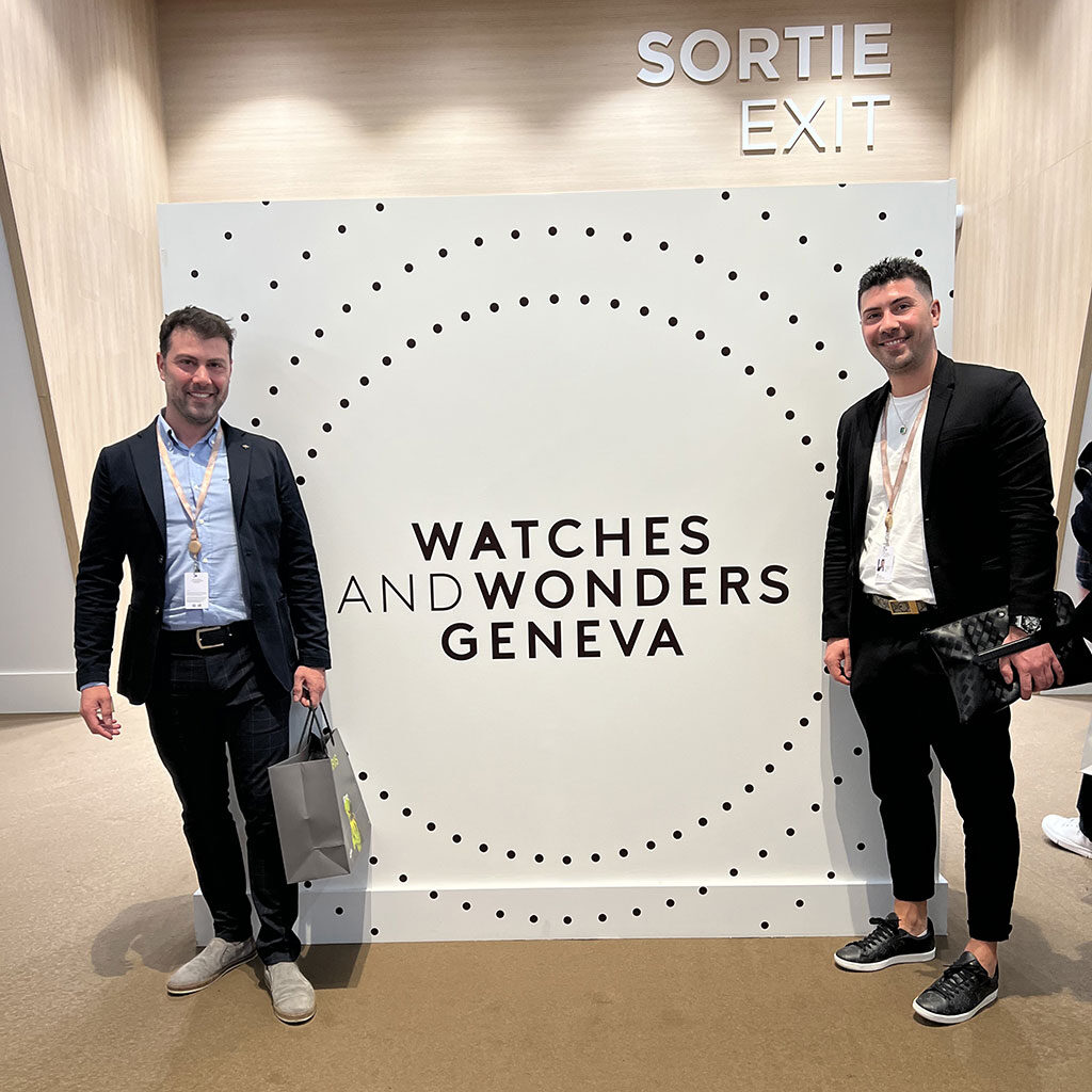 I gemmologi Dario e Fabio Casavola all'ingresso di Watches and Wonders 2023