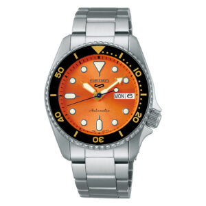 Seiko 5 Sports SRPK35K1 - Gioielleria Casavola di Noci - orologio automatico con cassa da 38 mm quadrante arancione