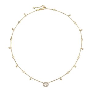 Gucci Jewelry YBB729402002 - Gioielleria Casavola di Noci - collana in oro giallo con diamanti e pendente doppia G