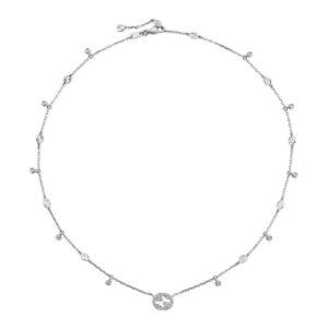 Gucci Jewelry YBB729402003 - Gioielleria Casavola di Noci - collana in oro bianco e diamanti con pendente doppia G