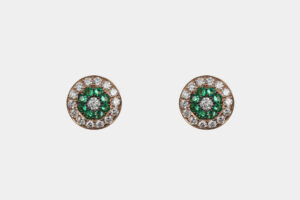 Orecchini pavé smeraldi e diamanti Rosé Prestige - Gioielleria Casavola di Noci - idee regalo compleanno 40 anni donna