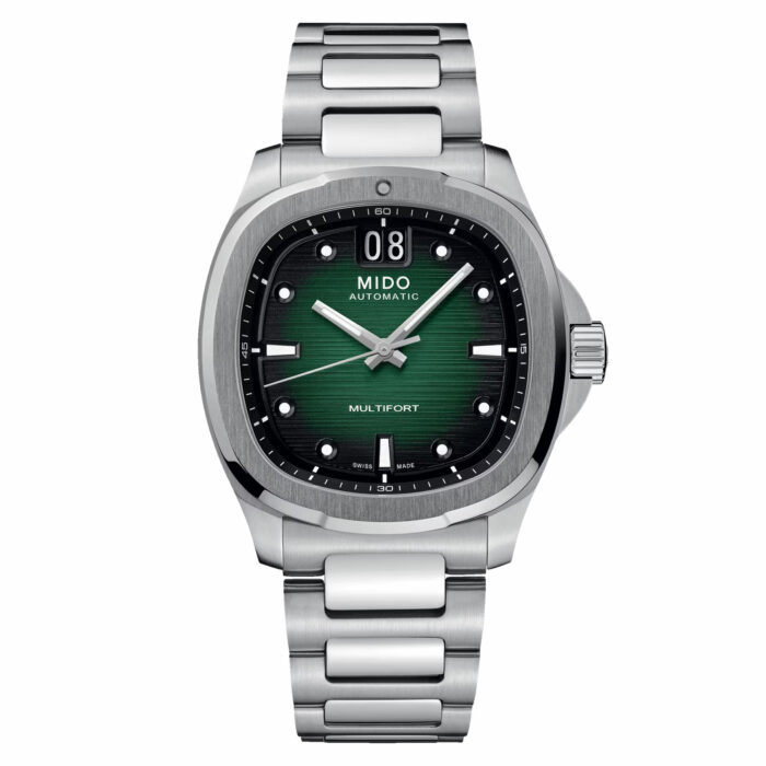 Mido Multifort TV Big Date M049.526.11.091.00 - Gioielleria Casavola di Noci - orologio automatico svizzero con gran data quadrante verde