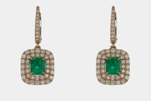 Orecchini pendenti quadrato smeraldo Prestige Rose - Gioielleria Casavola di Noci - idee regalo per compleanno donna importante