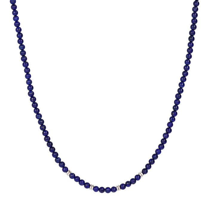Albert M collana WSOX00209LPS - Gioielleria Casavola di Noci - idee regalo unisex - gioiello con beads lapislazzuli e argento 925