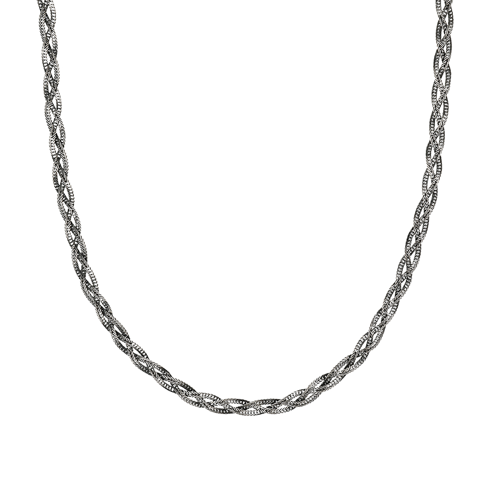 Albert M collana WSOX00514S-50 - Gioielleria Casavola di Noci - idee regalo compleanno uomo 30 anni - catena intrecciata in argento sterling