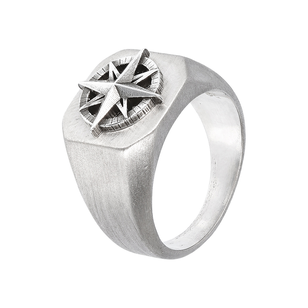 Anello uomo Albert M WSOX00205RDV - Gioielleria Casavola di Noci - idee regalo compleanno ragazzo 30 anni - chavalier con rosa dei venti in argento