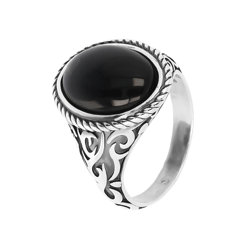 Anello uomo Albert M WSOX00460BO - Gioielleria Casavola di Noci - idee regalo compleanno ragazzo 20 anni - chevalier con pietra nera