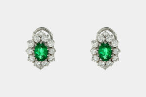 Crivelli orecchini clips smeraldo e diamanti - Gioielleria Casavola di Noci - idee regalo compleanno donna 50 anni