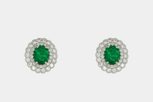 Crivelli orecchini smeraldo halo diamanti - Gioielleria Casavola di Noci - idee regalo donna che ha partorito - gioielli con diamanti