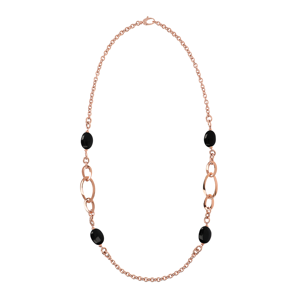 Collana catena rolò Bronzallure WSBZ01955BO - Gioielleria Casavola di Noci - idee regalo compleanno sorella 45 anni - golden rosè con pietre naturali