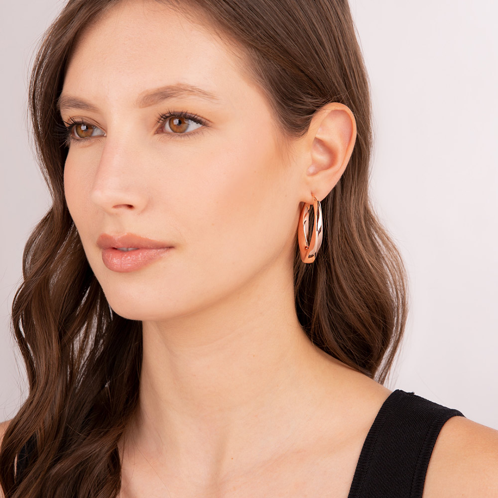 Orecchini a cerchio ritorti Bronzallure WSBZ02044R - immagine 3