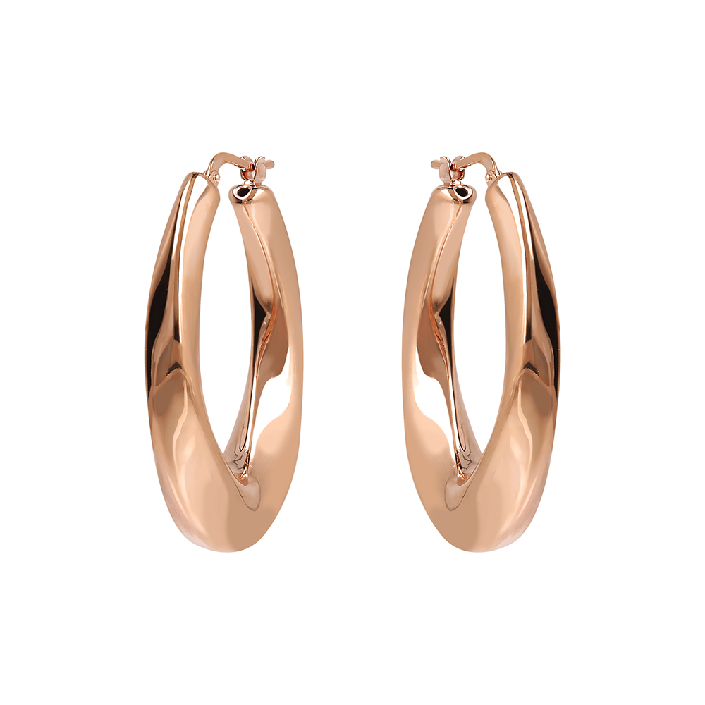 Orecchini a cerchio ritorti Bronzallure WSBZ02044R - Gioielleria Casavola di Noci - idee regalo compleanno donna 45 anni - golden rosè