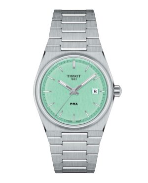Tissot PRX 35MM T137.210.11.091.00 - Gioielleria Casavola di Noci - orologio svizzero unisex al quarzo con quadrante verde chiaro