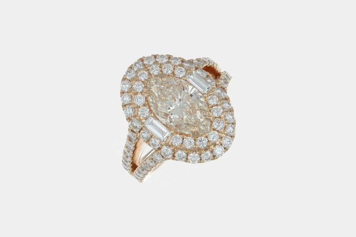 Anello ovale con diamante marquise Prestige Rosé - Gioielleria Casavola di Noci - high end italian jewelry - made in italy