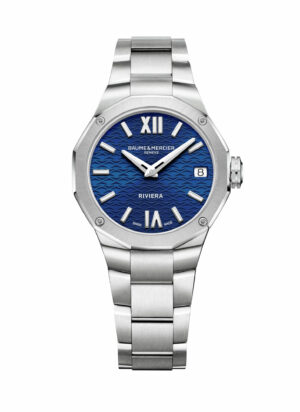 Baume et Mercier Riviera M0A10727 - Gioielleria Casavola di Noci - orologio svizzero di lusso da donna con quadrante blu - realizzato in acciaio INOX