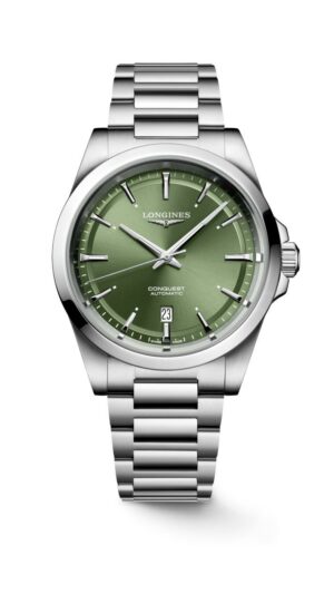 Longines Conquest L3.830.4.02.6 - Gioielleria Casavola di Noci - orologio svizzero da uomo automatico con quadrante verde sunray