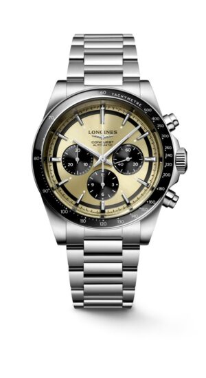 Longines Conquest L3.835.4.32.6 - Gioielleria Casavola di Noci - cronografo automatico svizzero da uomo con quadrante panda dorato