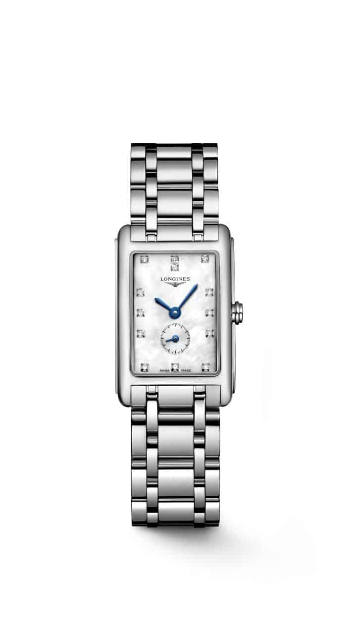 Longines DolceVita L5.255.4.87.6 - Gioielleria Casavola di Noci - orologio svizzero da donna rettangolare con madreperla e diamanti come indici