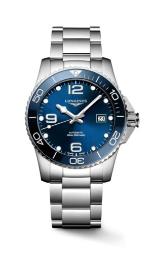 Longines Hydroconquest L3.781.4.96.6 - Gioielleria Casavola di Noci - orologio automatico svizzero di lusso - cassa in acciaio e ghiera in ceramica blu