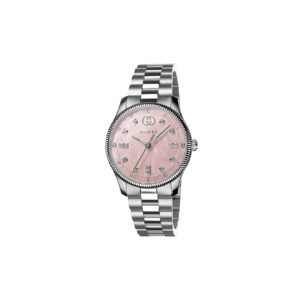 Gucci G-Timeless YA1265062 - Gioielleria Casavola di Noci - orologio svizzero da donna con diamanti e madreperla rosa - idee regalo compleanno 18 anni ragazza