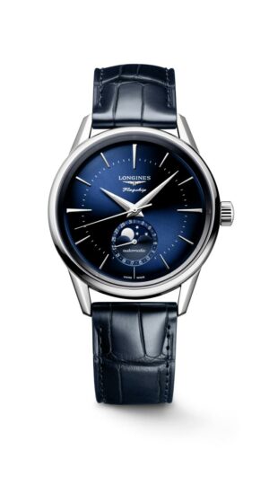 Longines Flagship Heritage L4.815.4.92.2 - Gioielleria Casavola di Noci - orologio automatico svizzero da uomo con fasi lunari quadrante blu