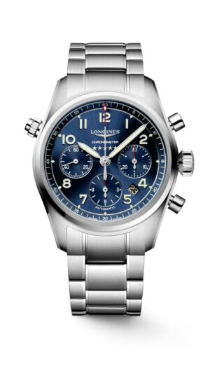 Longines Spirit L3.820.4.93.6 - Gioielleria Casavola di Noci - cronografo automatico svizzero con certificato COSC - bracciale in acciaio INOX - quadrante blu