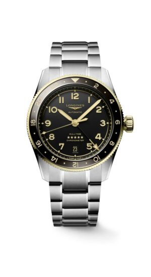 Longines Spirit Zulu Time L3.802.5.53.6 - Gioielleria Casavola di Noci - orologio automatico svizzero GMT con certificato COSC - ghiera e corona in oro giallo