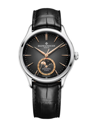 Baume et Mercier Clifton Baumatic M0A10758 - Gioielleria Casavola di Noci - orologio automatico svizzero da uomo con fasi lunari - quadrante nero