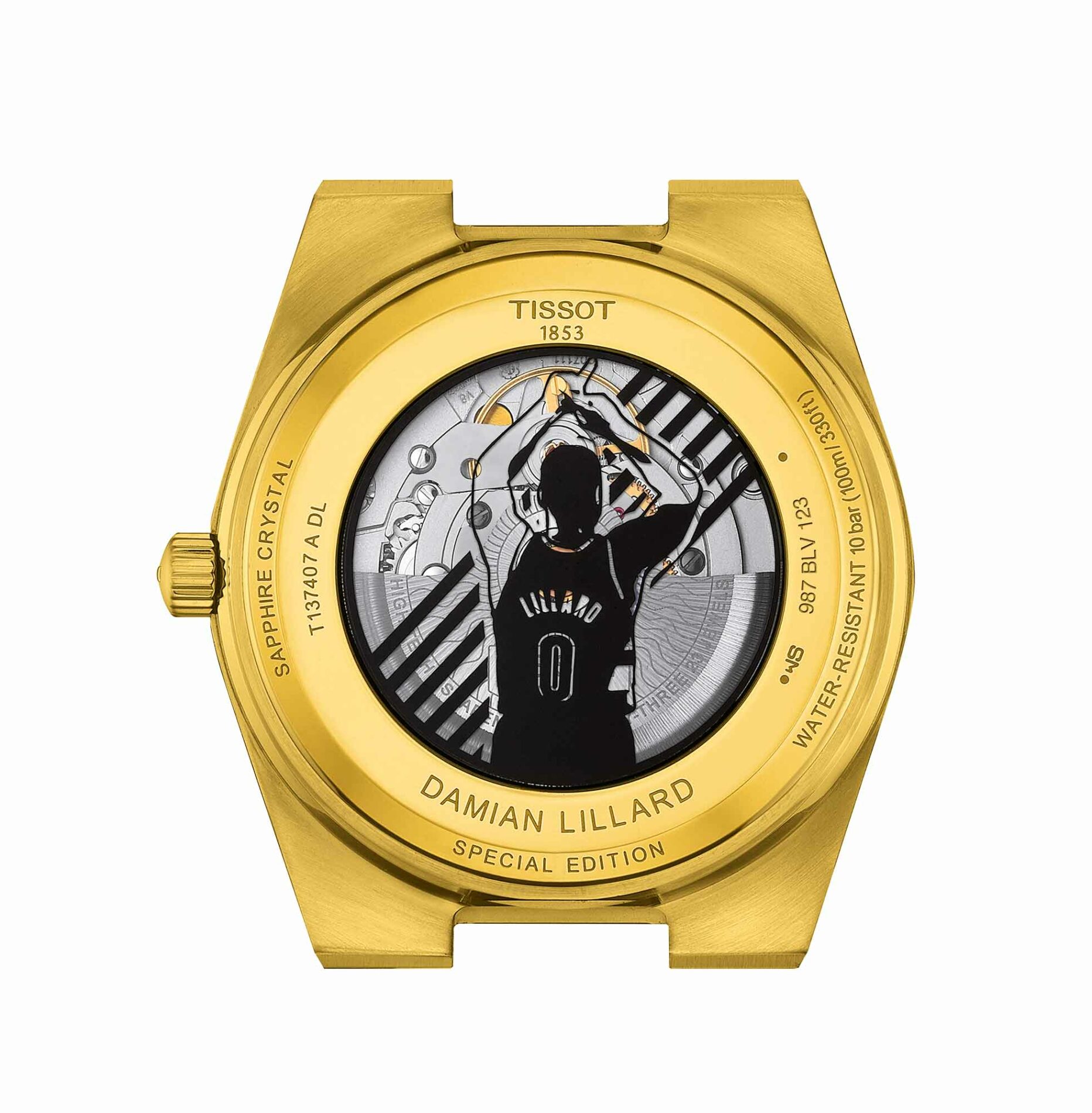 Tissot PRX Damian Lillard T137.407.33.051.00 - Gioielleria Casavola di Noci - orologio automatico svizzero edizione speciale con serigrafia sul fondello
