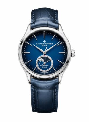 Baume et Mercier Clifton Baumatic M0A10756 - Gioielleria Casavola di Noci - orologio automatico svizzero con funzione di fasi lunari - quadrante blu