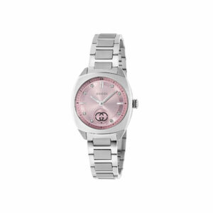 Gucci Interlocking YA142511 - Gioielleria Casavola di Noci - orologio al quarzo con quadrante rosa e diamanti