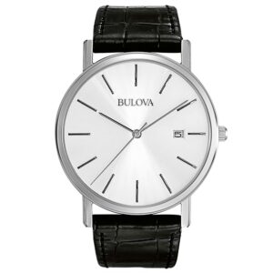 Bulova Classic Elegant 96B104 - Gioielleria Casavola di Noci - orologio da uomo sottile ed elegante - quadrante argentato con data ad ore 3