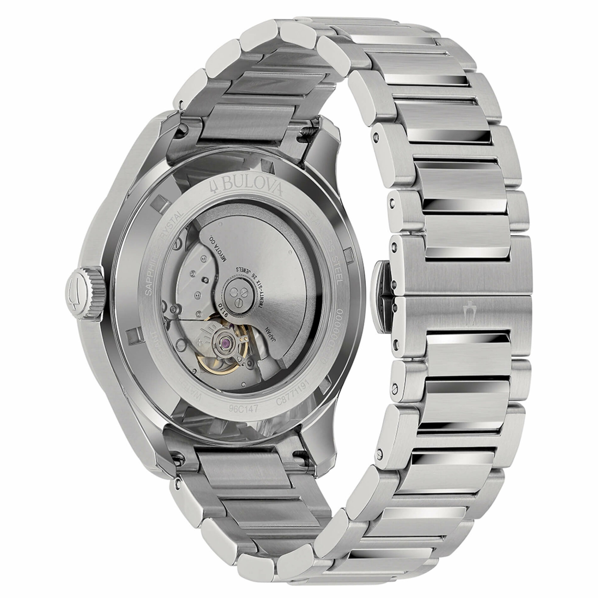 Bulova Wilton Power Reserve 96C147 - Gioielleria Casavola di Noci - orologio automatico da uomo - bracciale in acciaio INOX e fondello trasparente