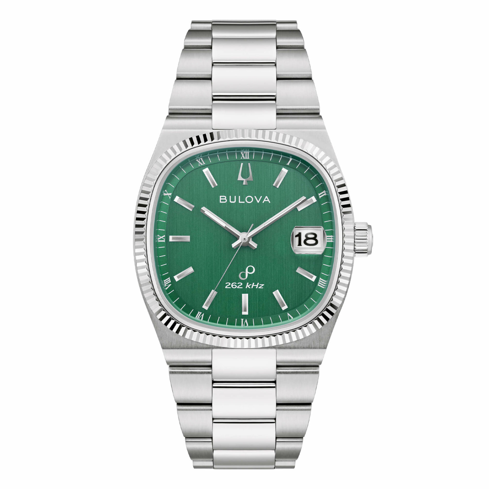 Bulova Super Seville 96B439 - Gioielleria Casavola di Noci - orologio al quarzo con movimento delle lancette continuo - quadrante verde - ghiera zigrinata