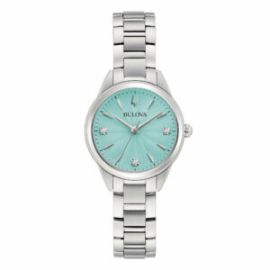 Bulova Sutton Lady Petite 96P253 - Gioielleria Casavola di Noci - orologio da donna con quadrante color turchese e diamanti veri - idee regalo compleanno 40 anni migliore amica