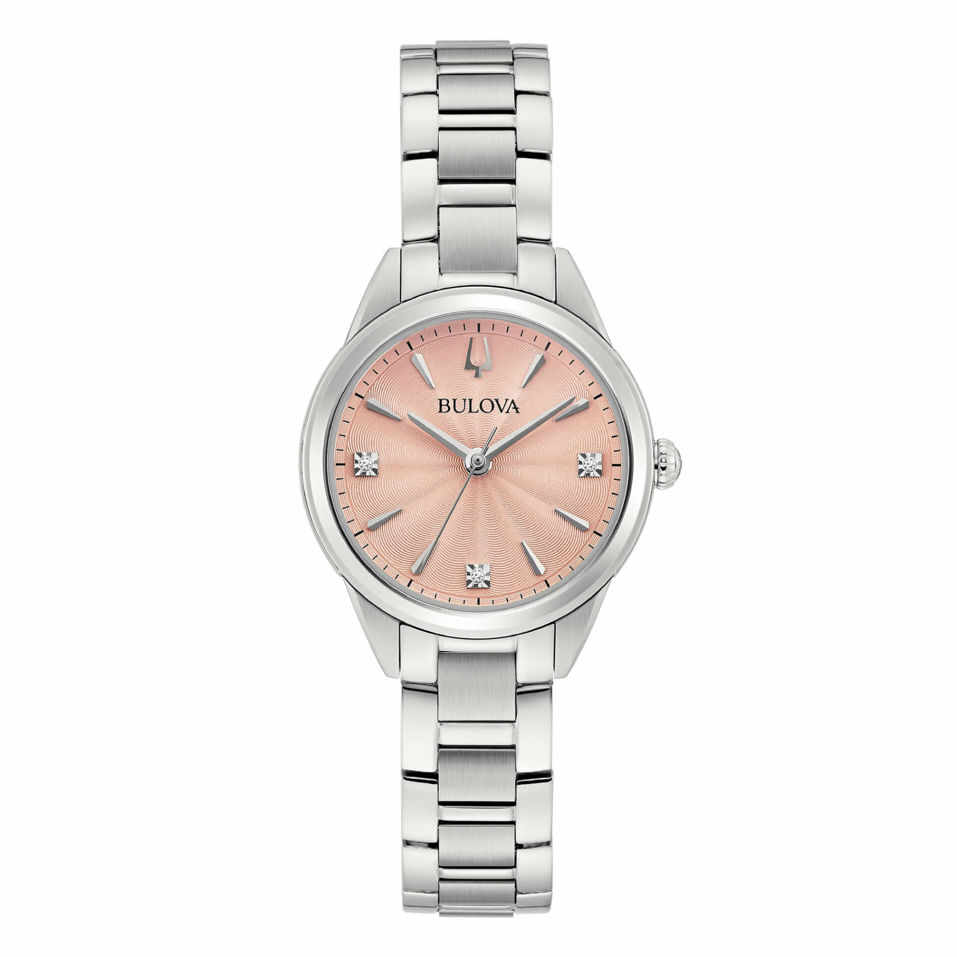 Bulova Sutton Lady Petite 96P254 - Gioielleria Casavola di Noci - orologio da donna con quadrante color rosa salmone e diamanti - idee regalo compleanno 40 anni migliore amica