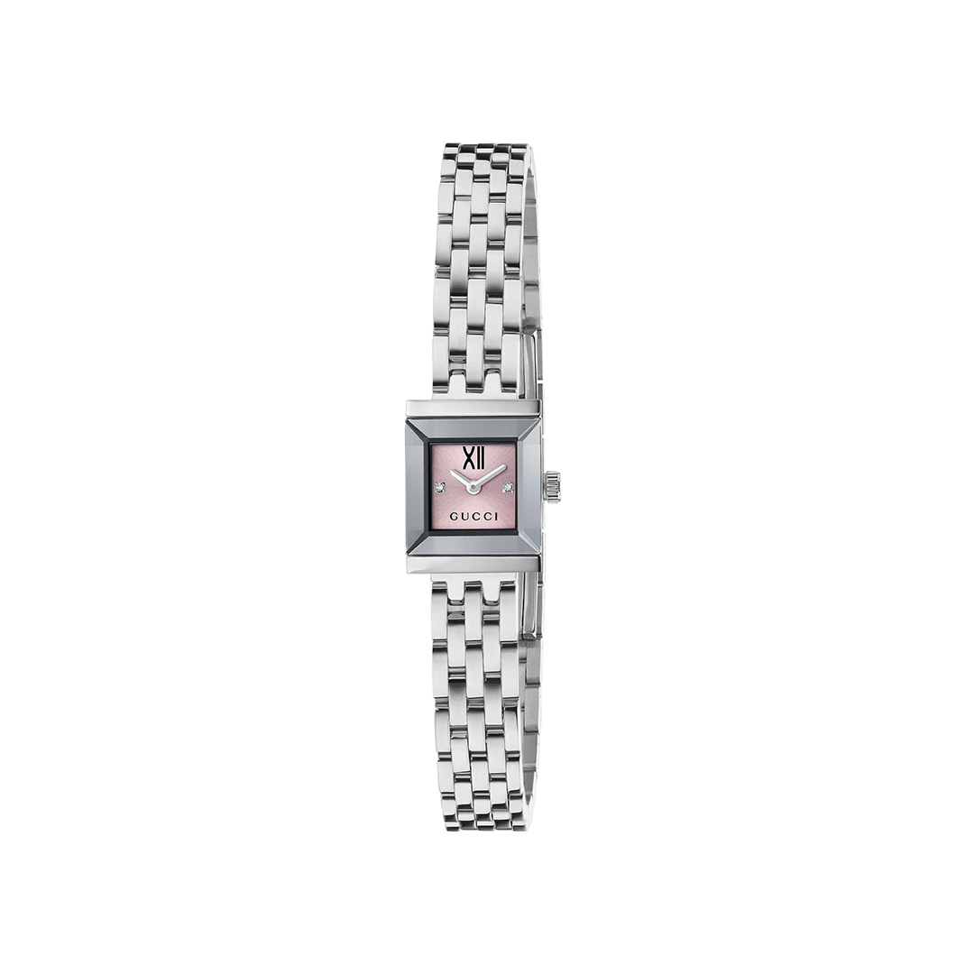 Gucci G-Frame YA128539 - Gioielleria Casavola di Noci - orologio al quarzo da donna con diamanti - quadrante rosa
