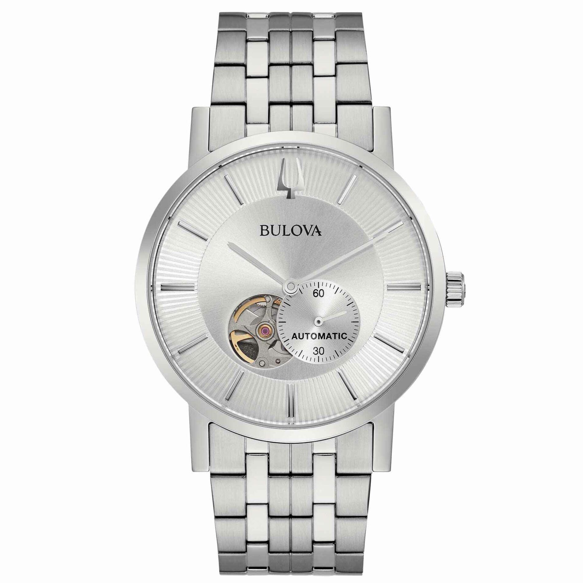 Bulova Clipper Open Automatic 96A238 - Gioielleria Casavola di Noci - orologio automatico da uomo - quadrante con finestra sul calibro - idee regalo compleanno 60 anni papà