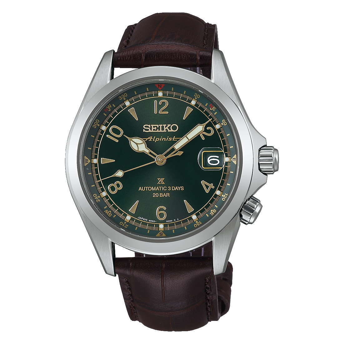 Seiko Alpinist SPB507J1 - Gioielleria Casavola di Noci - orologio automatico da uomo - nuovo modello 2025 - quadrante verde - cinturino in pelle