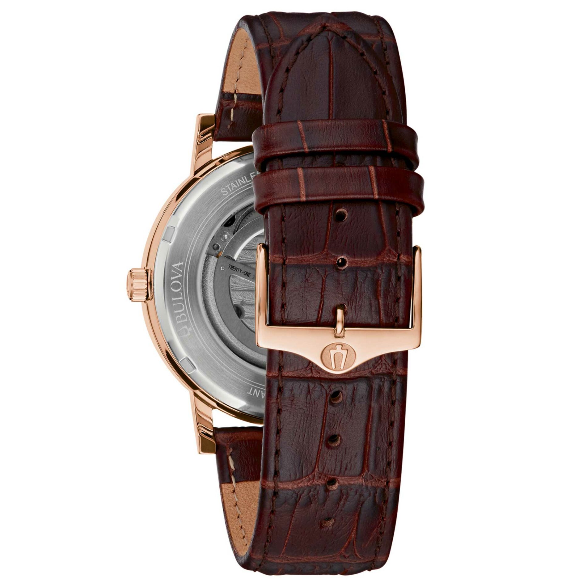 Bulova Clipper Open Automatic 97A150 - Gioielleria Casavola di Noci - orologio automatico - cinturino in pelle color marrone