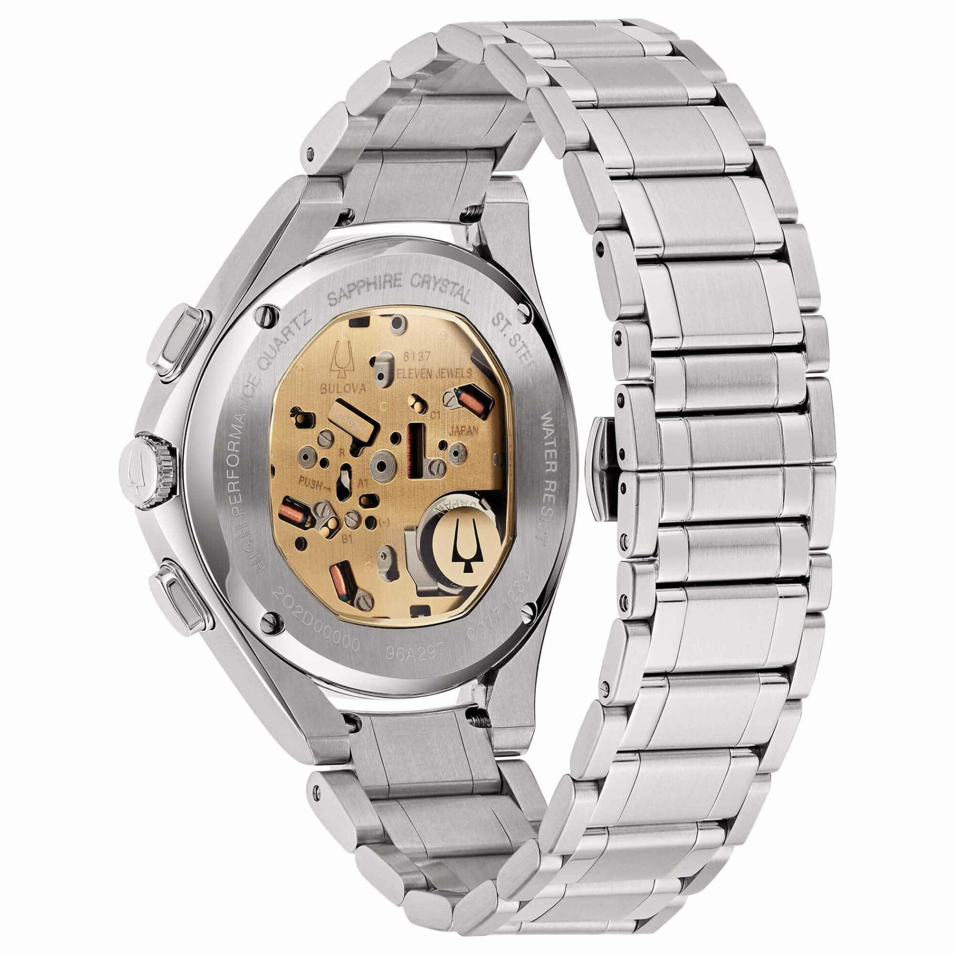 Bulova Curv Dress 96A297 - Gioielleria Casavola di Noci - cronografo al quarzo con lancette fluide - bracciale in acciaio INOX
