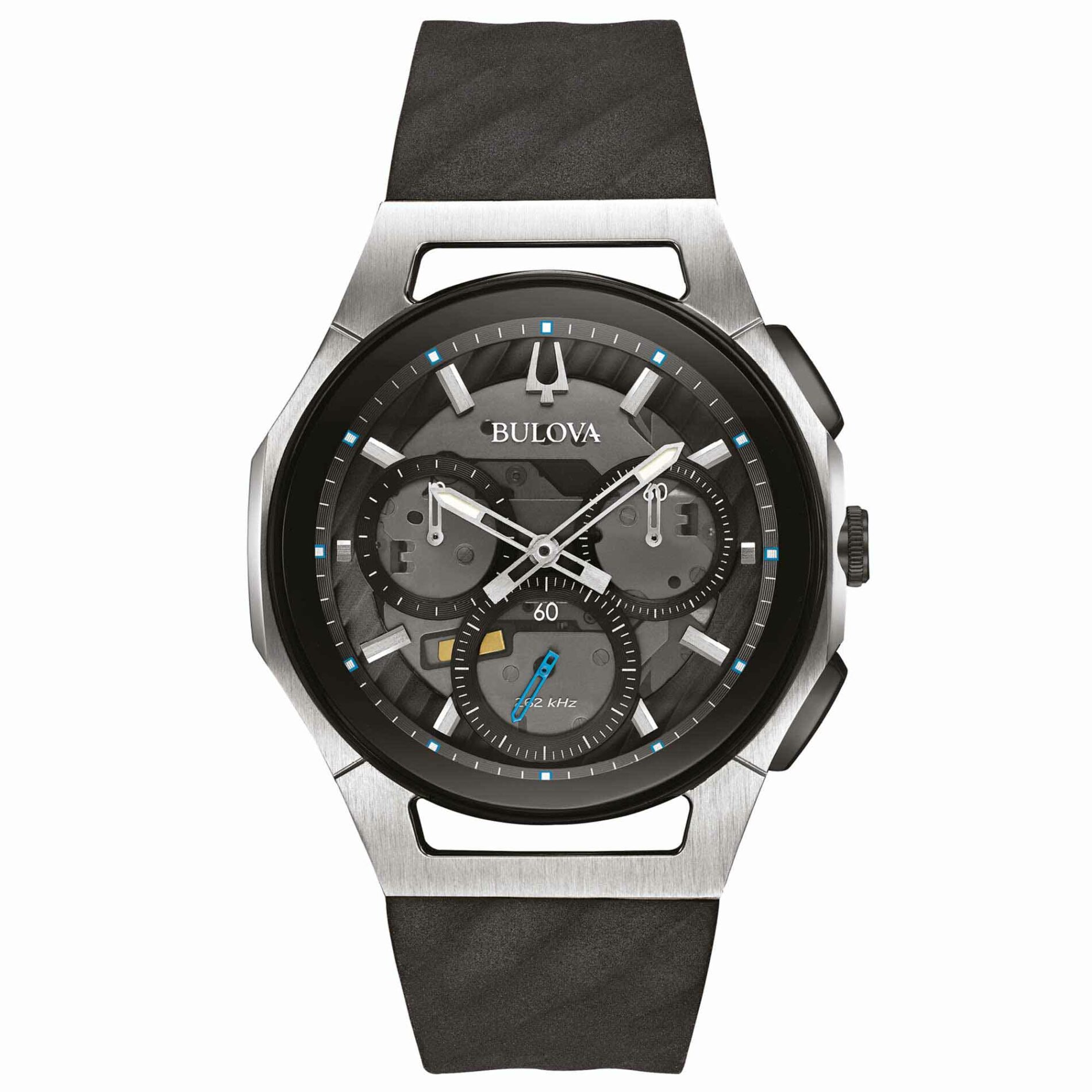 Bulova Curv Progressive 98A161 - Gioielleria Casavola di Noci - cronografo al quarzo con lancette a movimento continuo - quadrante scheletrato