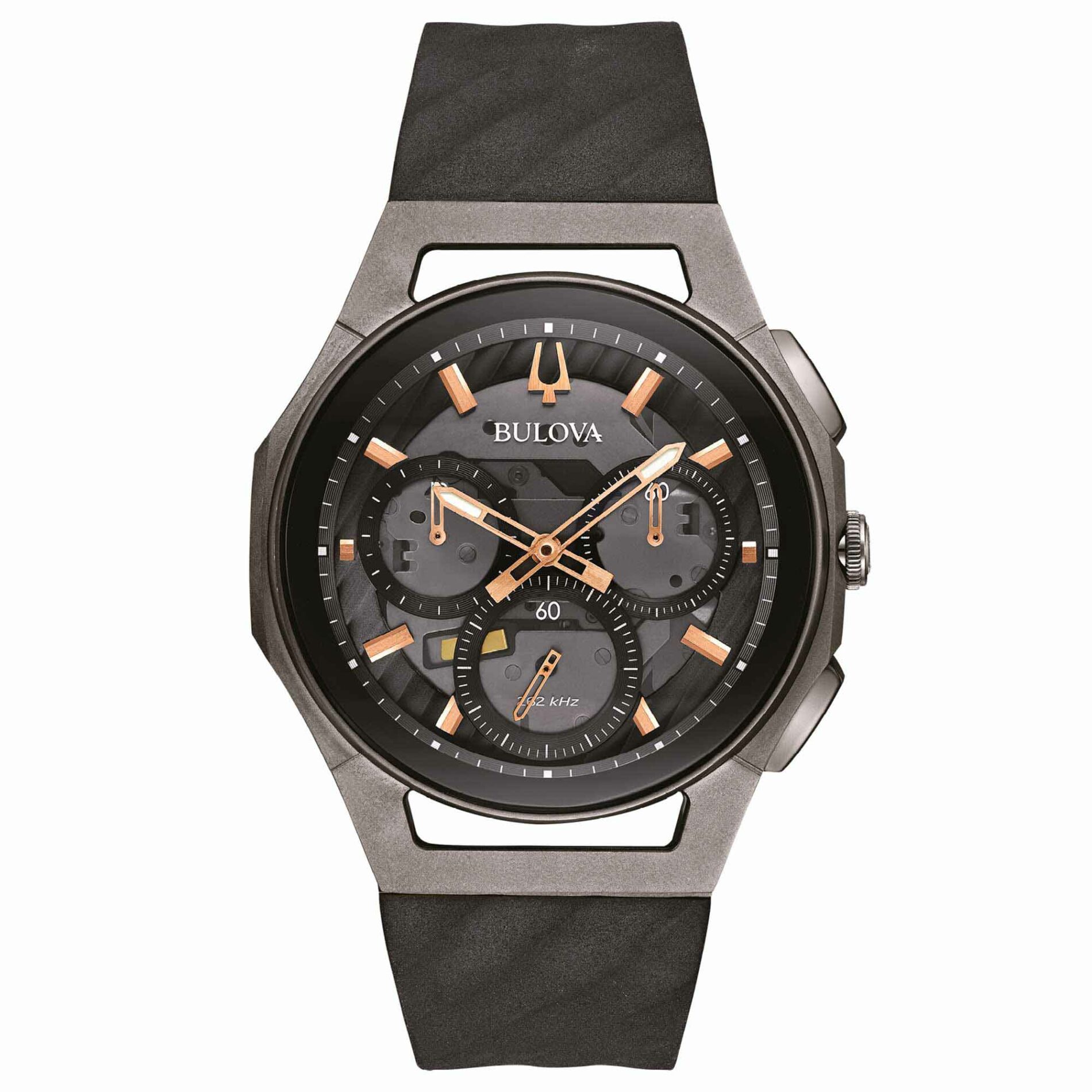 Bulova Curv Progressive 98A162 - Gioielleria Casavola di Noci - cronografo al quarzo con lancette a movimento continuo - quadrante scheletrato